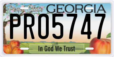 GA license plate PRO5747