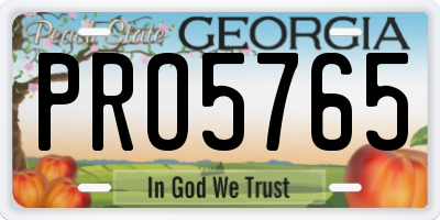 GA license plate PRO5765