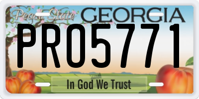 GA license plate PRO5771