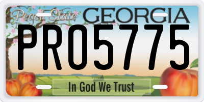 GA license plate PRO5775