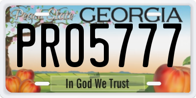 GA license plate PRO5777