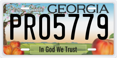 GA license plate PRO5779