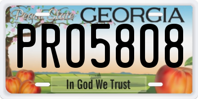 GA license plate PRO5808