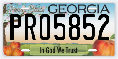 GA license plate PRO5852