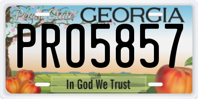 GA license plate PRO5857