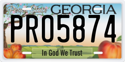 GA license plate PRO5874
