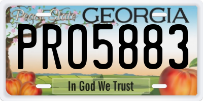 GA license plate PRO5883