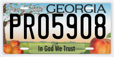 GA license plate PRO5908