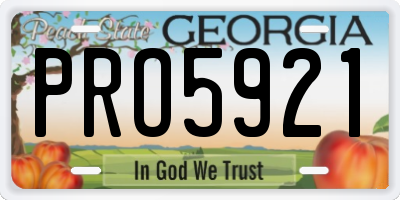 GA license plate PRO5921