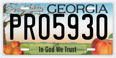 GA license plate PRO5930