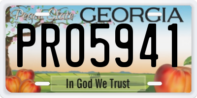 GA license plate PRO5941
