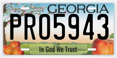 GA license plate PRO5943