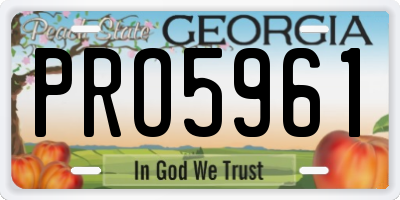 GA license plate PRO5961
