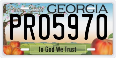 GA license plate PRO5970