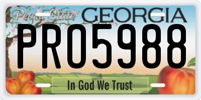 GA license plate PRO5988