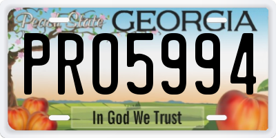 GA license plate PRO5994