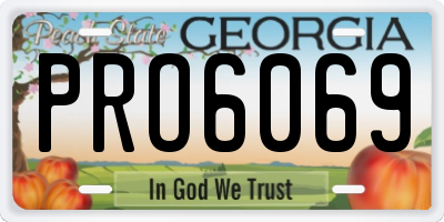 GA license plate PRO6069