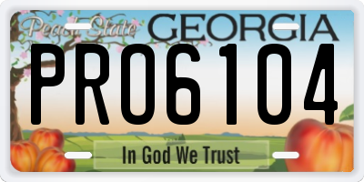 GA license plate PRO6104