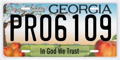 GA license plate PRO6109