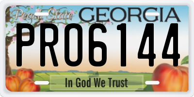 GA license plate PRO6144