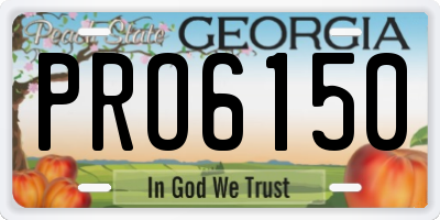 GA license plate PRO6150