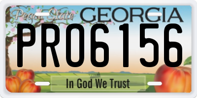GA license plate PRO6156