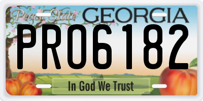GA license plate PRO6182