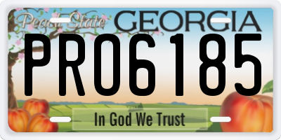GA license plate PRO6185