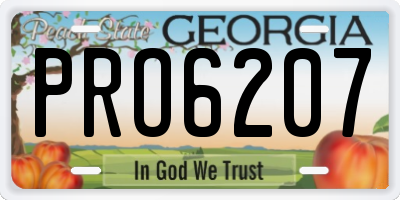 GA license plate PRO6207