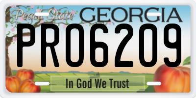 GA license plate PRO6209