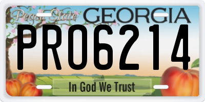 GA license plate PRO6214