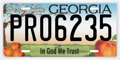 GA license plate PRO6235