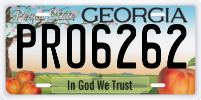 GA license plate PRO6262
