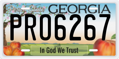 GA license plate PRO6267