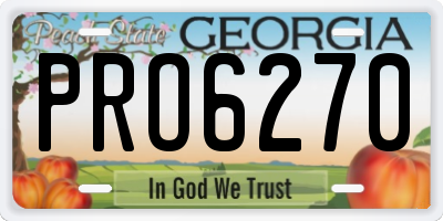 GA license plate PRO6270