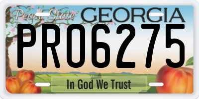 GA license plate PRO6275