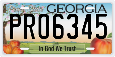 GA license plate PRO6345