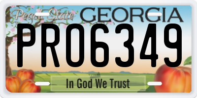 GA license plate PRO6349