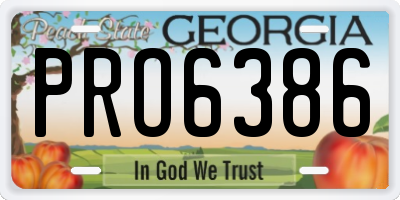 GA license plate PRO6386