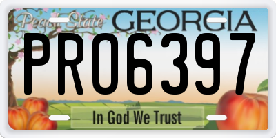 GA license plate PRO6397