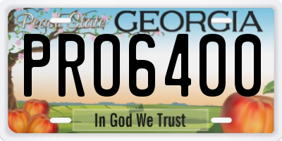 GA license plate PRO6400