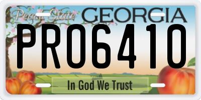 GA license plate PRO6410