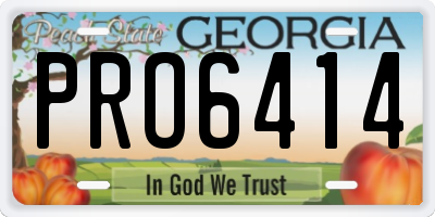 GA license plate PRO6414