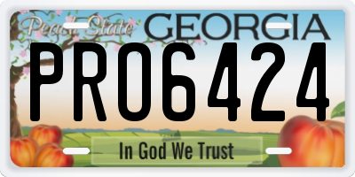 GA license plate PRO6424