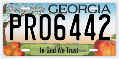 GA license plate PRO6442