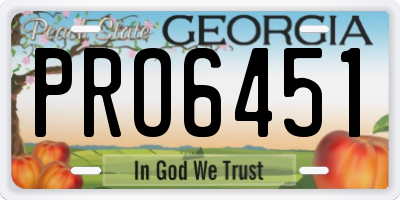 GA license plate PRO6451