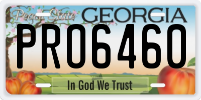 GA license plate PRO6460