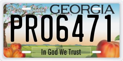 GA license plate PRO6471