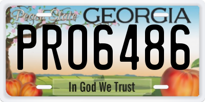 GA license plate PRO6486