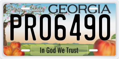 GA license plate PRO6490